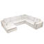 Siège modulaire blanc, canapé rembourré en velours côtelé pour chambre à coucher, sans assemblage requis, 7 sièges 137,8 x 108,3 po, avec salon, combinaison de 7 pièces, requis