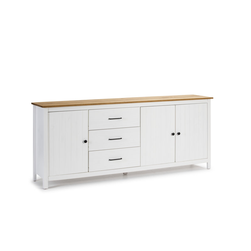 Getz 190cm Solid Wood Sideboard, White/Oak
