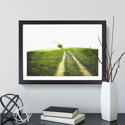 Path To A Lone Tree - Single Picture Frame Print on MDF