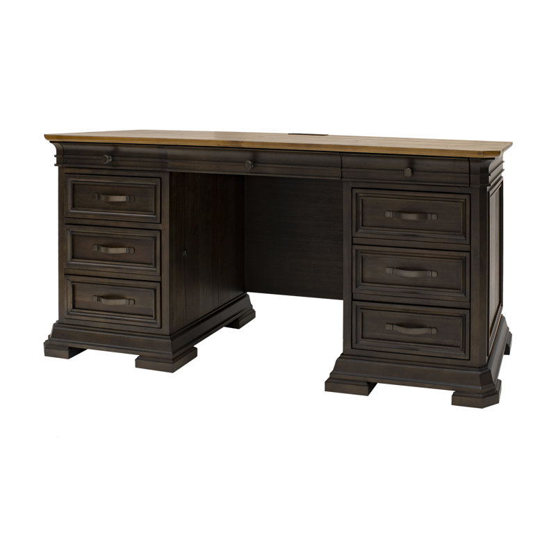 Shaan Executive Desk with Built-In Electrical Outlet