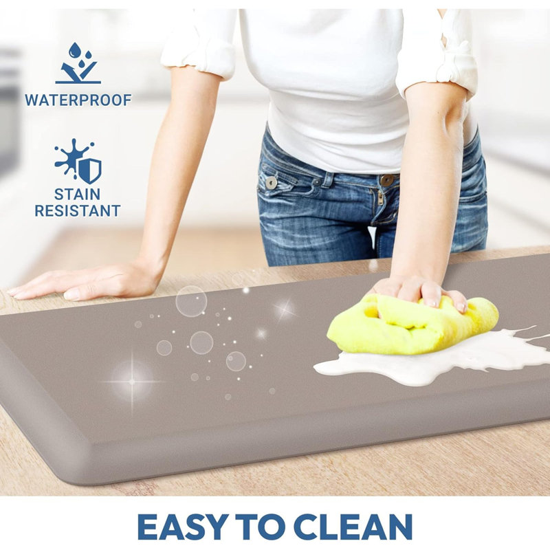 Tapis de cuisine de 4/5 po d'épaisseur - Tapis anti-fatigue pour plancher de cuisine - Tapis de cuisine facile à nettoyer, imperméable et antidérapant pour évier, bureau, cuisine (17 po x 24 po)
