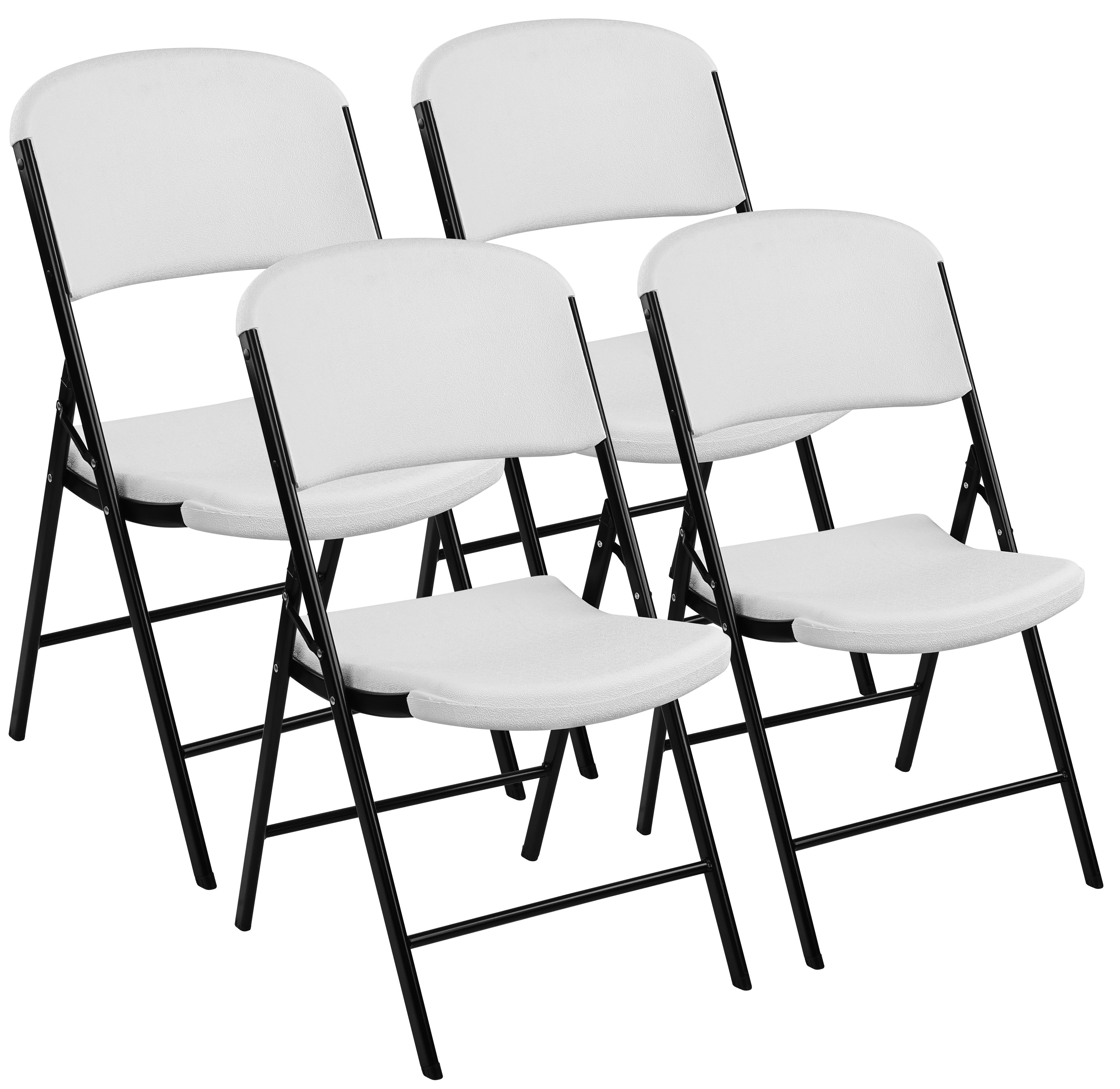 Bungalow Rose Folding Heavy Duty Plastic Chair, 500-Pound Capacity, White | Wayfair