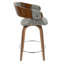 Tabouret de comptoir moderne en noyer et gris Elisa par Lumisource - ensemble de 2-1641561851