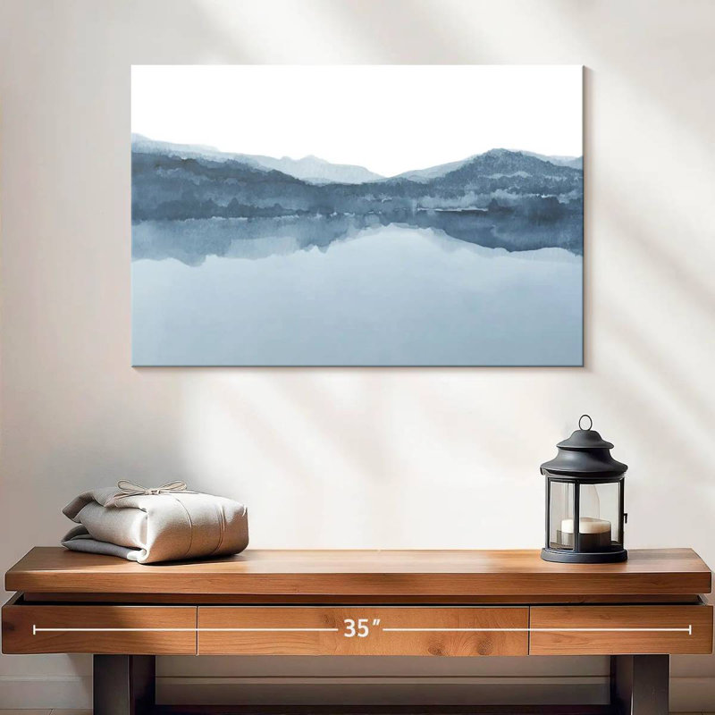 Aquarelle Avery III, nuances de bleu I, H 16 po x l 24 po