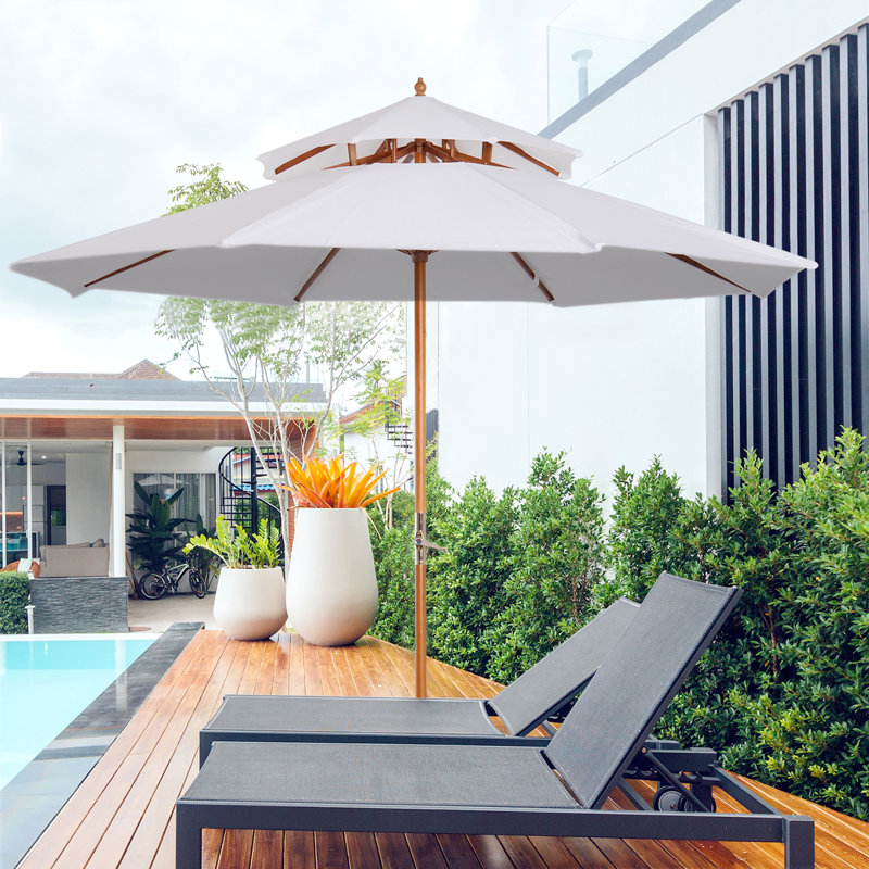 Buderus 265cm Market Parasol with Crank Lift , Counter Weights Included
