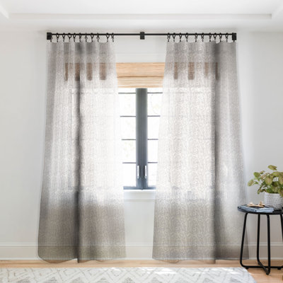Reyhana Holli Zollinger Poppy Grey 1pc Sheer Window Curtain Panel
