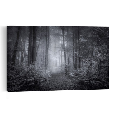 Misty Forest Path Dramatic Ethereal Serene Autumn Forest Wall Art Print