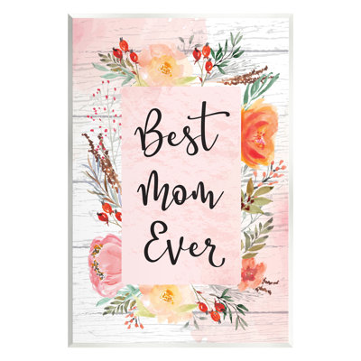 «Best Mom Ever», art mural sur toile flottant de la fête des Mères par ND Art
