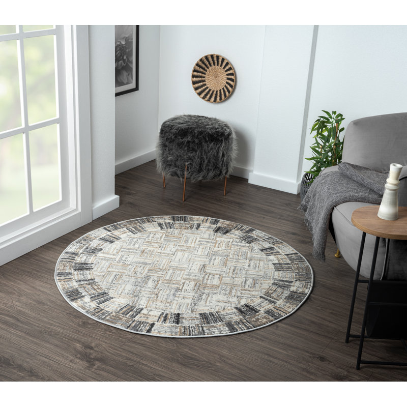 Maya cream Rug, Round 120cm