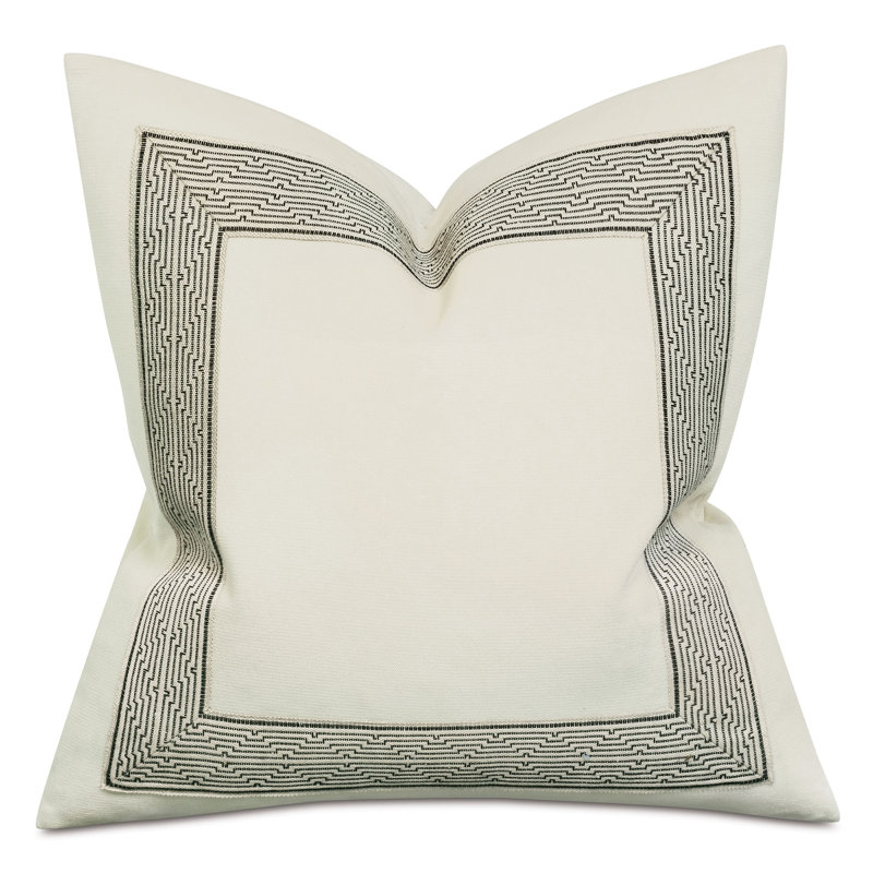 Coussin décoratif à bordure géométrique Valmont