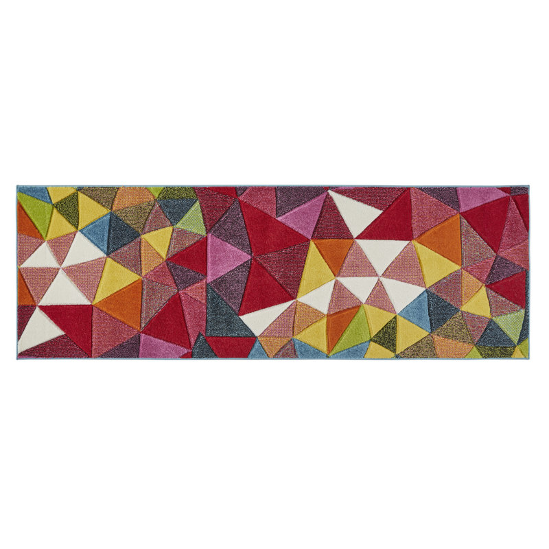 Geometric Area Rug, Runner 80 x 240cm