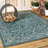 Hagerman Vintage Filigree Textured Weave Teal/Gray Indoor/Outdoor Rug-716038497