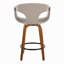Tabouret de comptoir à hauteur fixe de 26 po avec pieds en bois cintré et repose-pieds rond Cassandra-1670822854-1670822855-1670822852