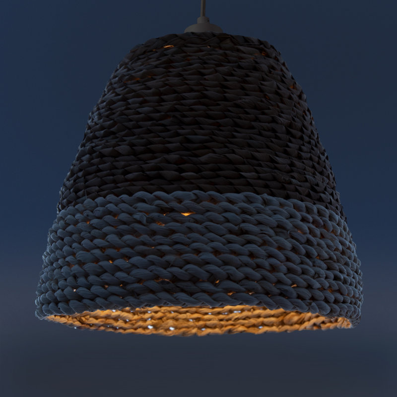 Porum 1 - Light White/Beige Dome Pendant, 29cm H x 34cm W x 34cm D