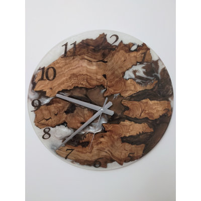 16 Inch Diameter, Resin Wall Clock, Wall Clock, Wood Clock, Wall Decor, Wooden Clock, Large Wall Clock, Large Wall Clock