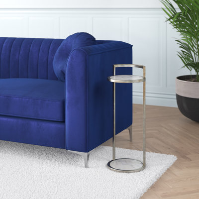 Table d'appoint 26 po avec plateau en marbre Maren