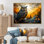 Yellow Owl Nights Watch, impression géométrique sur toile