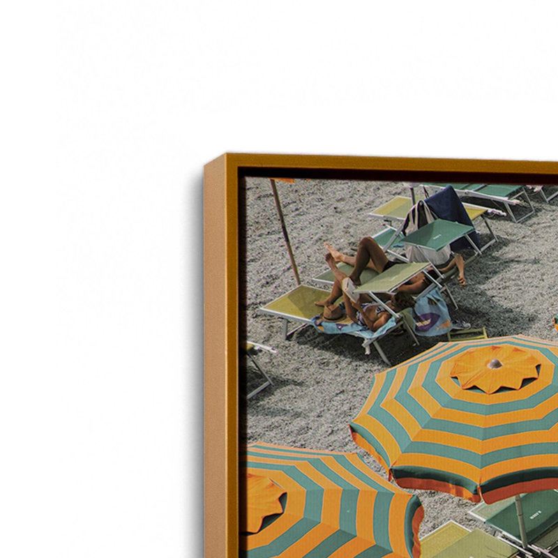 Impression sur toile Seaside Shade, Cadre flottant or poli, H 8,75 po x l 12,75 po x P 1,75 po
