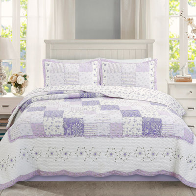 Love Of Lilac Cotton Patchwork Quilt