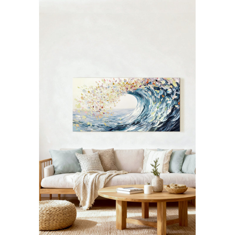 «The Barrel Wave», reproduction sur toile tendue, H 22,5 po x l 45 po