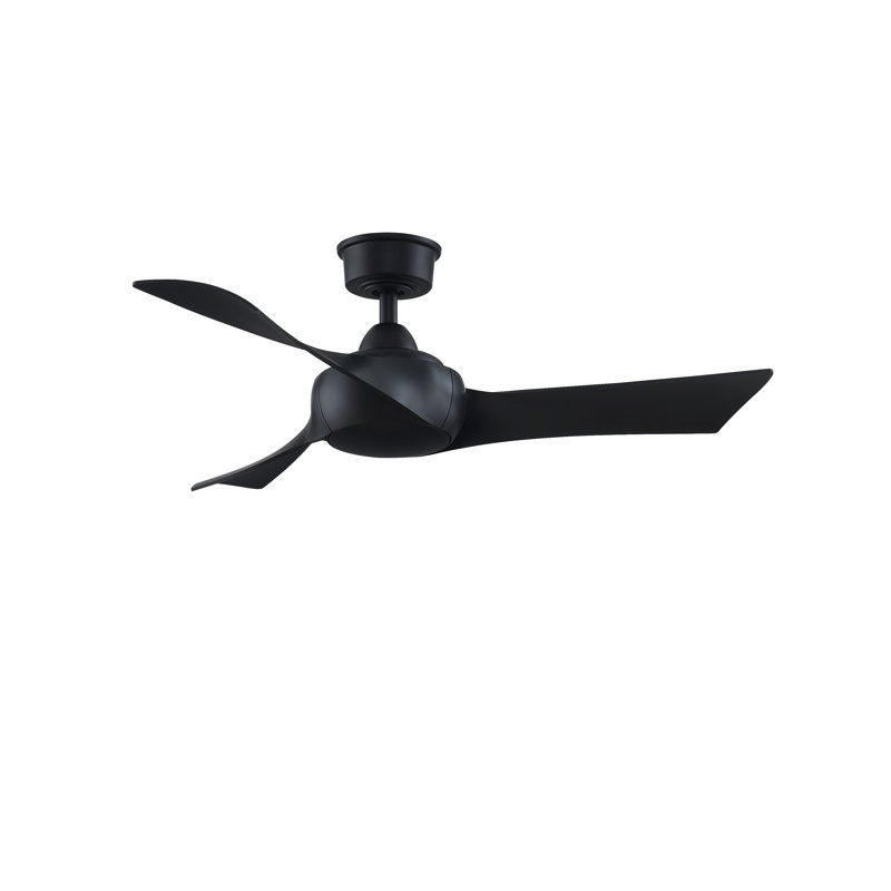 Wrap Custom 44 inch Indoor/Outdoor Ceiling Fan - Black with Black blades, Black, Black