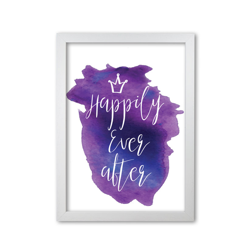 Happily Ever After Purple - Painting, White Grain Frame, 30 cm H x 21 cm W x 5 cm D
