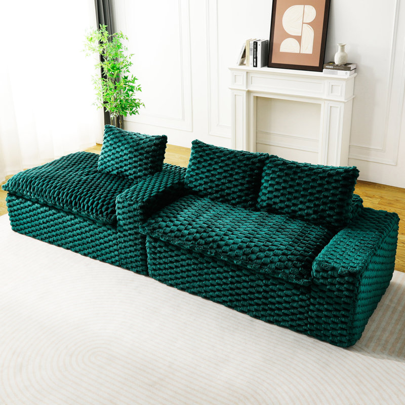 Velours tortue avec siège simple et méridienne gauche, modulaire, interchangeable en forme de L droit pour divers espaces