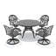 Ensemble de salle à manger 5 pièces 47,24 "avec 4 chaises pivotantes et coussins bruns pour l'extérieur-762130480