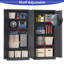 Armoire de rangement en métal 71 po, armoire verrouillable en acier noir-2024130640