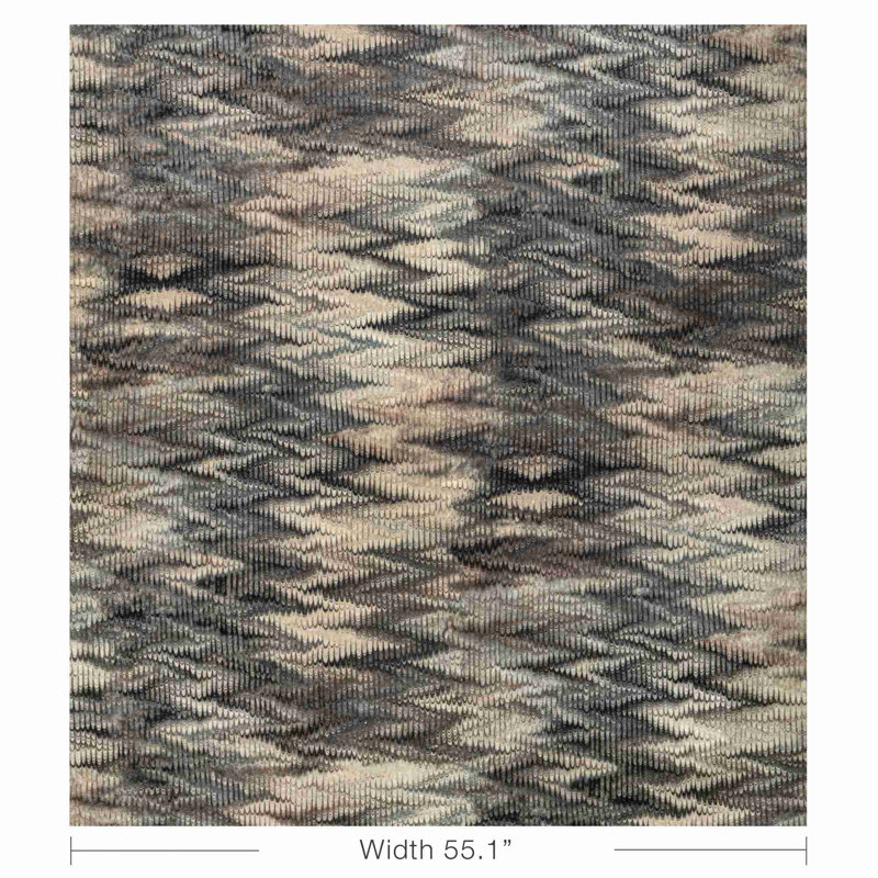 Trad Nouveau Boscage Cotton Blend Fabric, Charcoal