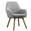 Fauteuil d'appoint contemporain en tissu, gris-401546267