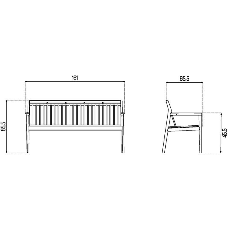 Sammen Outdoor Teak Bench