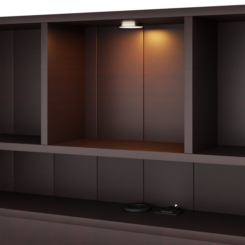 Lit plateforme en bois avec tête de lit bibliothèque, Lit simple, Espresso