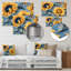 Décoration murale tournesol Golden Collage - tournesols en métal-92739091