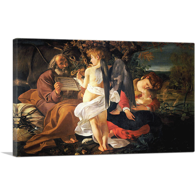 Repos sur le vol vers l'Égypte - 1597 - reproduction, H 12 po x l 18 po x P 0,75 po