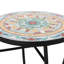 Élégante table d'appoint décorative avec magnifique mosaïque et cadre en fer, 14 po x 21,25 po, jaune rouge, cadre de décoration en métal à assembler, 14 po x 14 po x 21,25 po, + carreaux de céramique rouge, requis