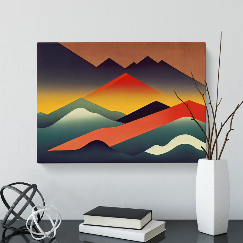 Modern Mountain View Abstract - Wrapped Canvas, 35cm H x 50cm W x 3cm D