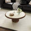 Table basse en bois 33,5 "en forme de fleur moderne avec rangement de tiroir pour le salon