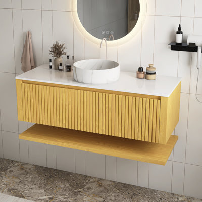 48" Single Sink Wall Mounted Bathroom Vanity With Top