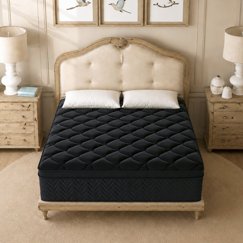 Matelas double 14 po, hybride moelleux moyen avec ressorts ensachés individuels et mousse viscoélastique rafraîchissante, lit dans une boîte, certifié CertiPUR-US
