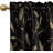  Vintage Velvet Curtains Leaf Patterned Gold Foil Printed Blackout Drapes for Living Room, Thermal Insulated Soft Luxury Home Decor for Bedroom, 2 Panels-695186548-695186549