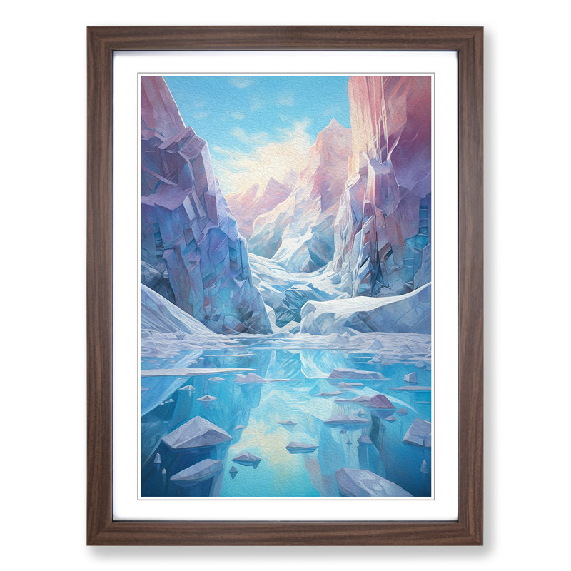Single Picture Frame Print on Wood, 34cm H x 25cm W x 2cm D, Walnut