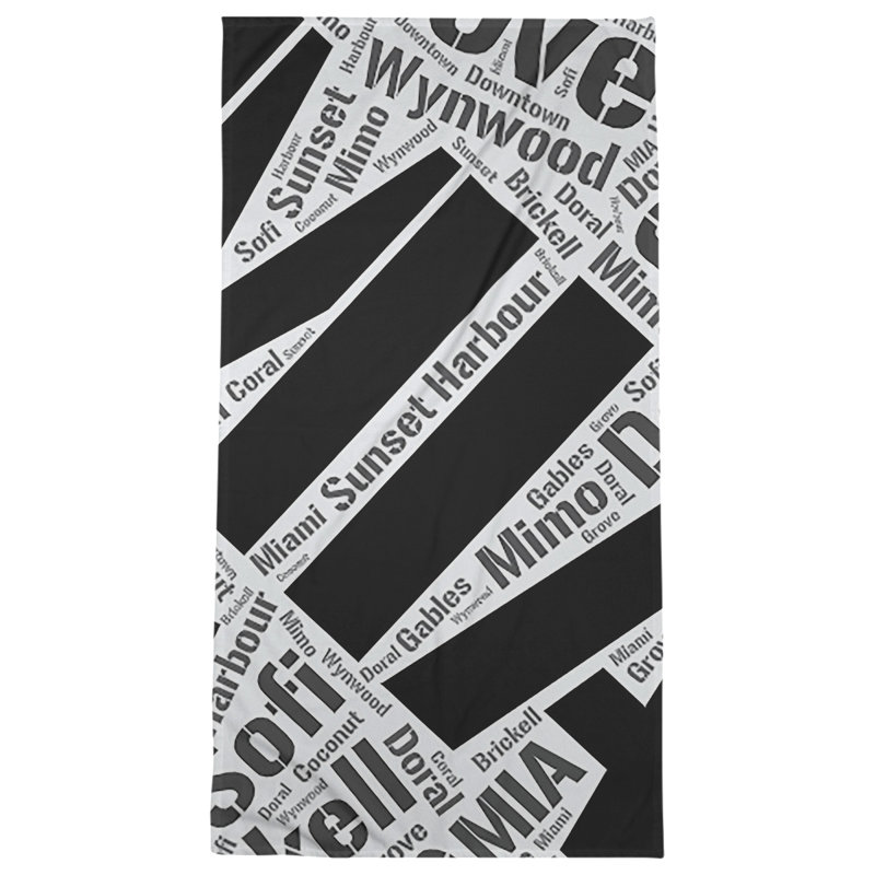 Bath Towel, Black, Microfiber, Miami
