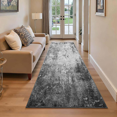 18"X60" Black Rug Runners For Hallways Kitchen Runner Rug Non Slip Washable Black Long Runner Rugs