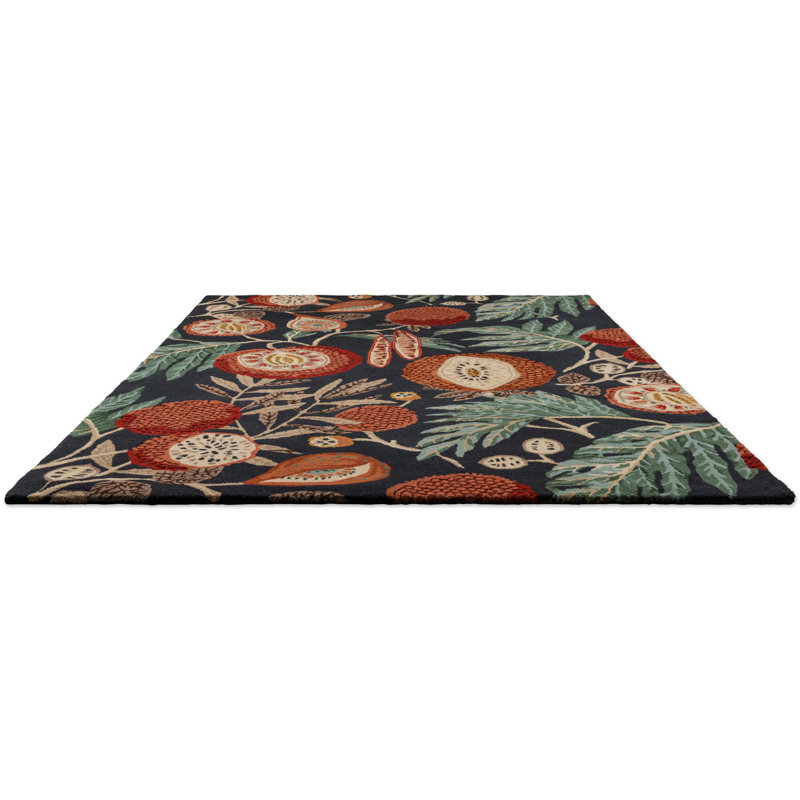 Hand Tufted Floral Area Rug, Rectangle 5'7" x 7'10"