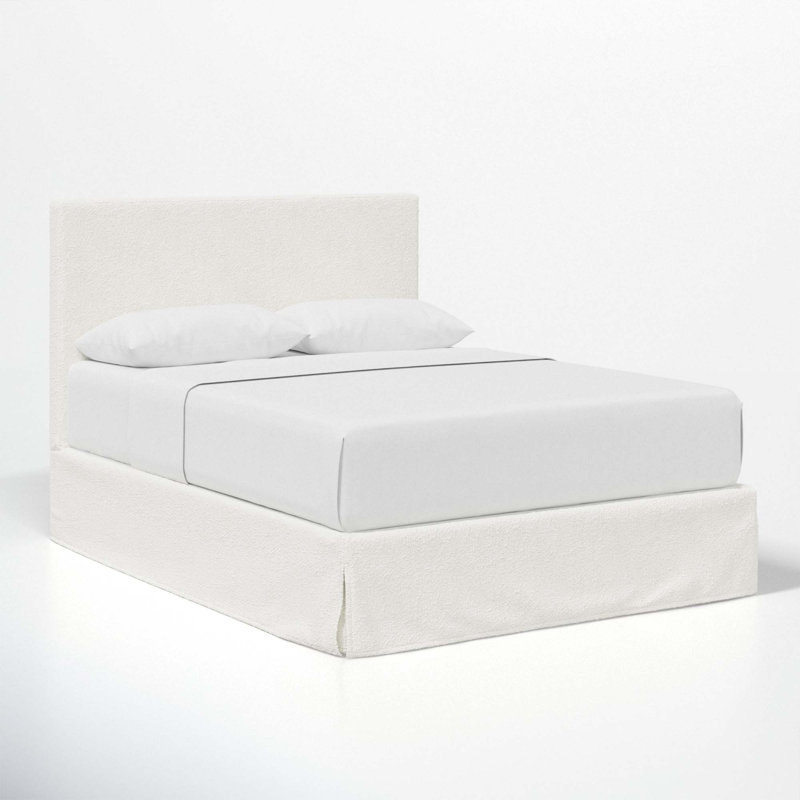 Verona Upholstered Slipcover Bed, California King, Classic Snow Boucle