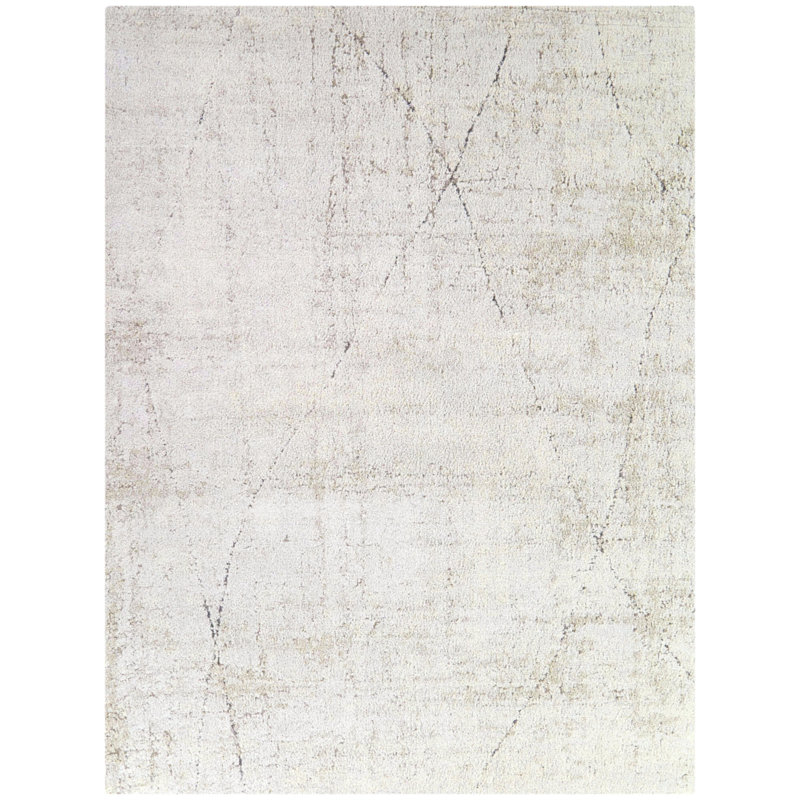 Kupang Cream Modern Abstract Area Rug, Rectangle 5'3" x 7'