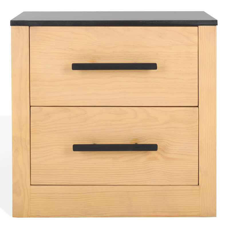 Abbianna Black Marble Top Nightstand