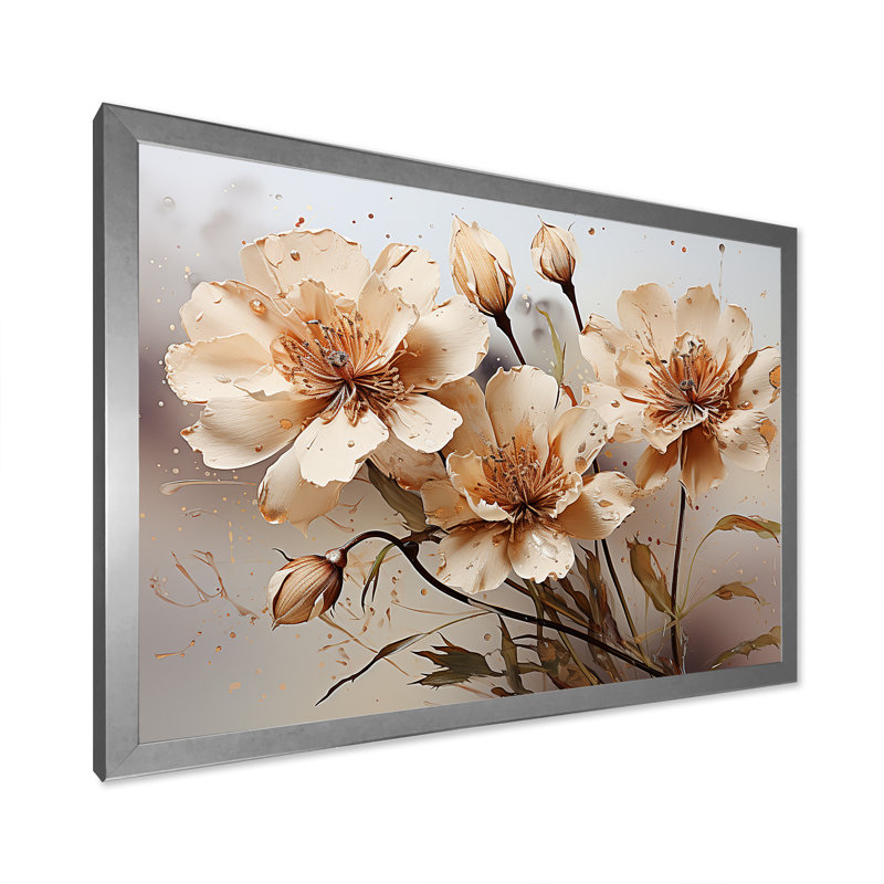 Rétro charme iris rétro, Cadre simple argenté, H 24 po x l 32 po x P 1 po