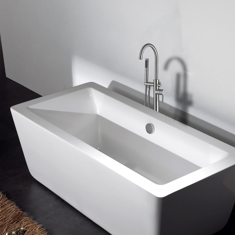Robinet de baignoire moderne avec douche à main moderne en métal 44,3 po Profond et pratique